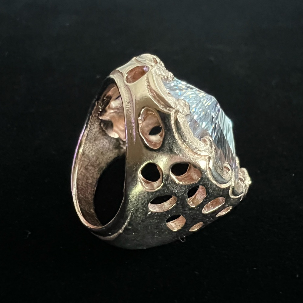 Crystal Large Oval Women’s Statement Ring Set In … - image 5